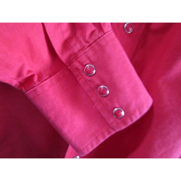 Wrangler Mens Western Red Pearl Snap Retro Southwest Cowboy Rodeo Shirt GUC XL - Picture 4 of 16